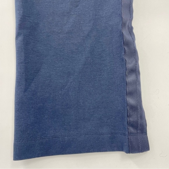 The Greii Navy Blue Straight Leg Drawstring Satin Trim Athleisure Sweatpants - Picture 8 of 11